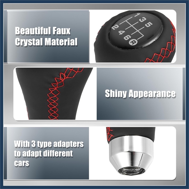 INFINAUTO Black Universal 6 Speed Car Gear Shift Knob PU