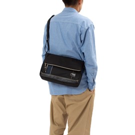 Mustache JLG-4662 Shoulder Bag, Fold-In Mouth, Cross-body, Black