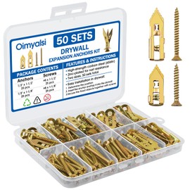 50 Sets Self Drilling Drywall Anchors with Screws – Heavy Duty Metal Expansion Wall Anchors Kit for Drywall & Sheetrock – Ideal for Hanging Shelves, Mirrors, Picture Frames and More