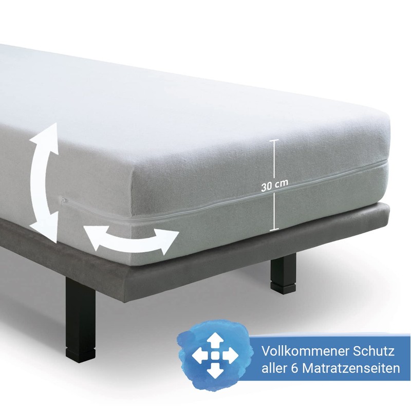 Velfont – Elasticated Mattress Cover with Zip – Terry Cotton