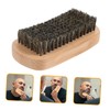 Baluue Beard Oil Brush Elliptical Curved Beechwood Bristle Cleaning Brush