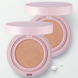 Anjumain The Saem True Fit Fixer Cushion Foundation 15g, 21 Oat, 2 pcs. / 더샘 트루 핏 픽서 쿠션 파운데이션 15g, 21 오트, 2개