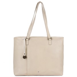 VILENCA HOLLAND Genuine Italian Leather Women's Tote Handbags, Satchel Purse Ladies Shoulder Bags with Top Handle (Beige)