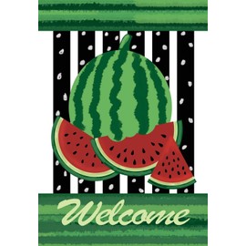 Texupday Welcome Summer Watermelon Decoration Garden Flag Outdoor Yard Flag 12" x 18"