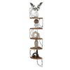 PHAREGE 5 Tier Moon Phase Corner Shelves Brown Black, Rustic