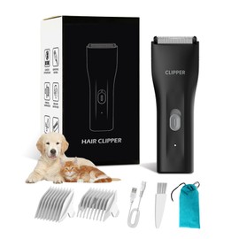 Founouly Prowerful Home Professional Dog Grooming Kit Clipper Low Noise USB Rechargeable Gifts for Dog Cat Black,TS006