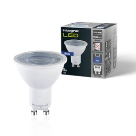 Integral GU10 LED 4 Pack | LED GU10 | Blue LED Spot | Blue LED | LED GU10 5W (Equivalent to 50 W), 40° Beam Angle - For Displays, Restaurants, Hotels, Gardens and Mood Lighting