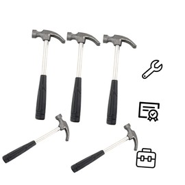 DOITOOL 5pcs Hammer Carpenter Tools Camping Toys Kids Playset Outdoor Curved Double Hammer Industrial Tool Small Hammer Household Metal Hammer Black Child Elbow