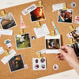 AUEAR, 30 Pack Metal Push Pin Clips Bulldog Heavy Duty Thumb Tacks for Cork Boards Bulletin and Cubicle Walls Gold