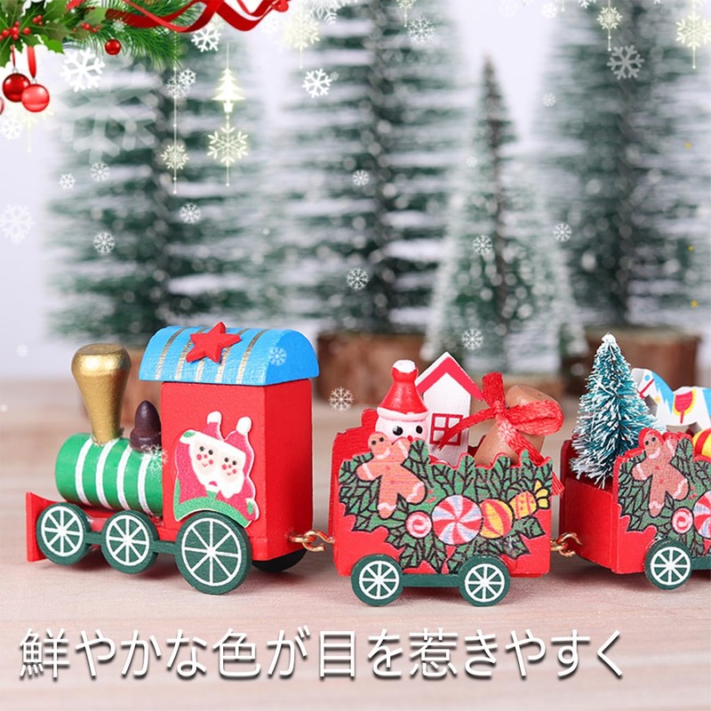 VitalBloom Christmas Decoration Train Ornament Santa Claus Figurine Decoration Gift