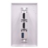Kework 3 Ports Wall Plate, 2 Ports HDMI 4k +