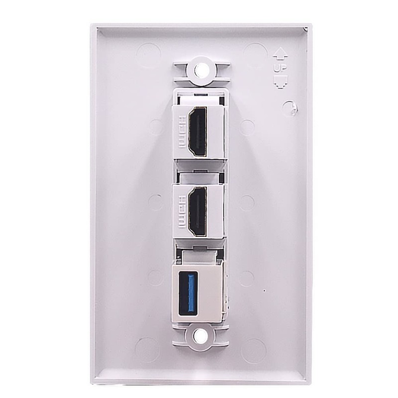 Kework 3 Ports Wall Plate, 2 Ports HDMI 4k +