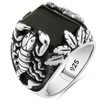 Scorpion Design Solid 925 Sterling Silver Onyx Elegant Ring for