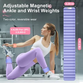 Lxlivn Wrist Weights, Ankle Weights for Women, 2 Pack (2.2LB Each)–Stackable Magnetic, Silicone (Waterproof), Non-Slip, Easy Wear, Adjustable (Men & Women), Ideal for Jogging/Yoga & More, Great Gift Idea