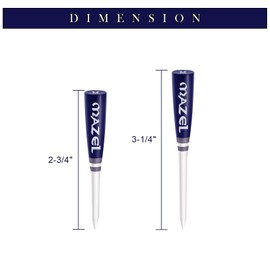 MAZEL Wood/Bamboo Golf Tees 2 3/4 Inch & 3 1/4 Inch Pack of 50, Reduce Friction & Side Spin,More Stable Golf Tees (Blue 50 Pack(25 * 2-3/4"+25 * 3-1/4"))