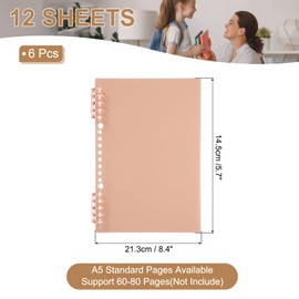 PATIKIL 12 Pack Binding Covers, A5(8.4x5.7 Inch) 22 Mil Plastic Notebook Covers Sheets with Binding Comb for Book Report Presentation, Pink