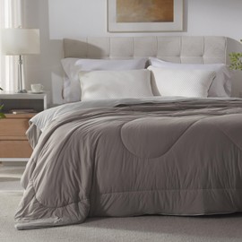 warmcloud Cooling Blanket Queen Size Cooling Blankets for Hot Sleepers Cooling Breathable Comforter Summer Thin Comforter Queen Size Bedding Cooling Duvet Light Gray and Dark Gray