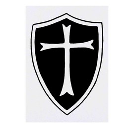 Azeeda 'Crusader Shield' Temporary Tattoo - Water Resistant, Skin-Safe, Non-Toxic Transfer (TO00026506)