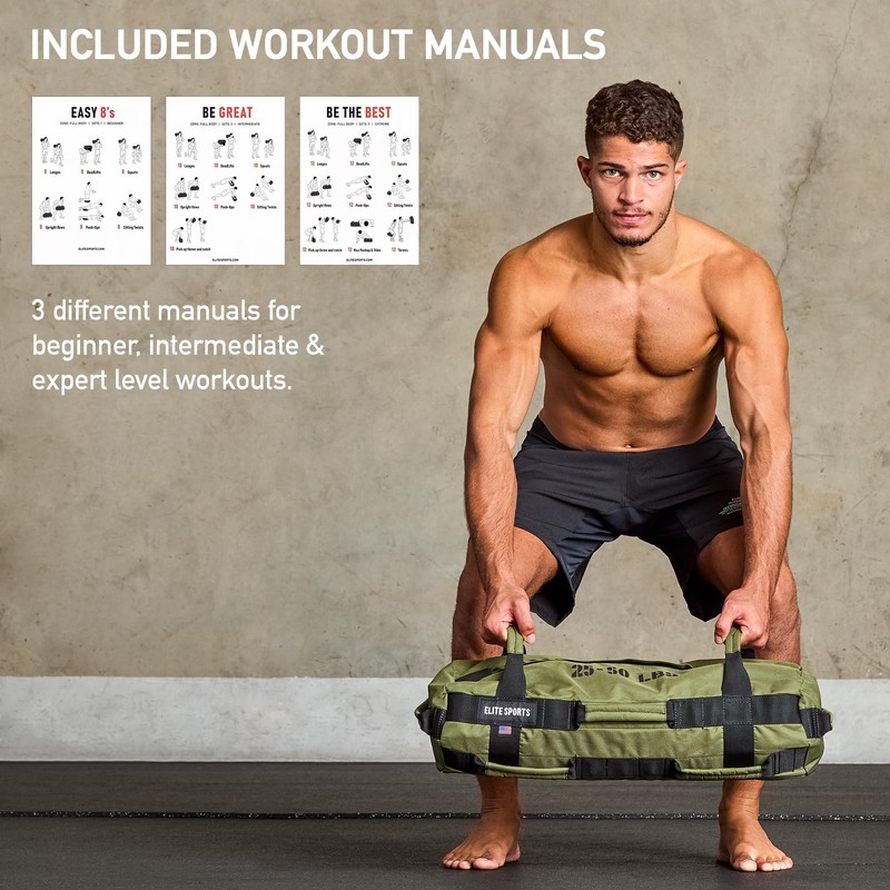 Elite Sports Workout Sandbag for Versatile, Intensive Core Muscles Fitness,