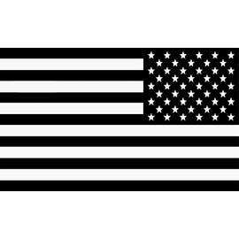 Papapatch Reverse USA Flag American US United States of America Window Laptop Wall Decor Decal Vinyl Sticker - Black & White (STK-USA-BW-REV)