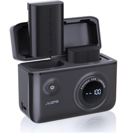 JYJZPB 2 Pack LP-E6NH Battery and Charger Compatible for Canon R5 Mark Ⅱ, R6, R6 II, R7, 5DS, 60D, 70D, 80D, 90D, 5D IV, 6D, 6D II, 7D, 7D Mark II, with LED Display, Magnetic Cover(LP-E6NH)