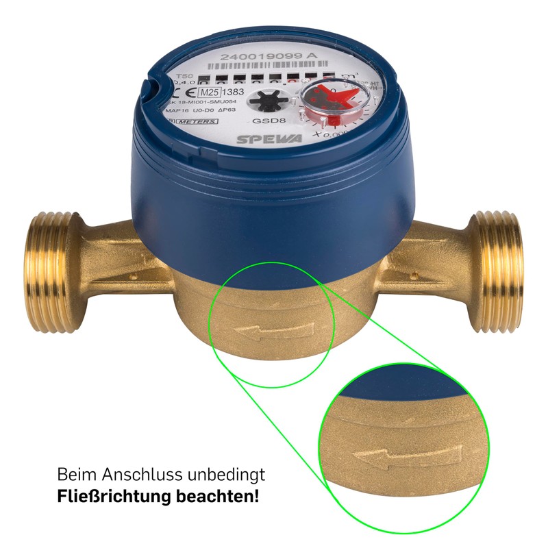 Water Meter Cold 2.5 cbm 1 Inch Male Thread 130