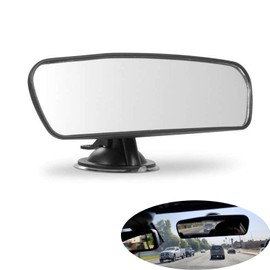 PME Rear View Mirror, Universal Car Truck Mirror Interior Rear View Mirror Suction Cup Rearview Mirror… (Plain Mirror, Width 21.5cm/8.5in)