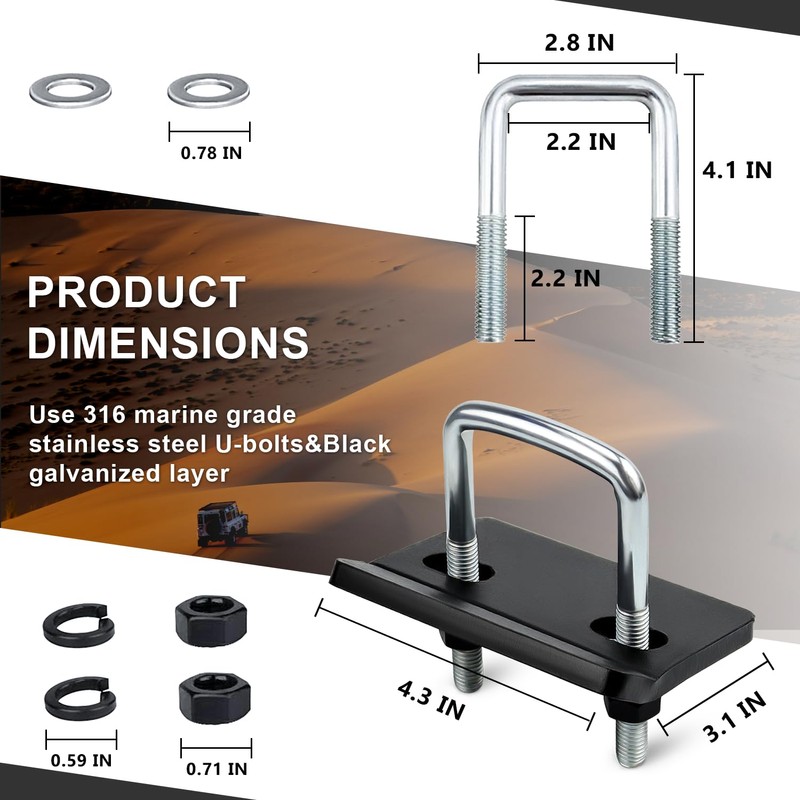 Cenipar Hitch Tightener Anti-Rattle Stabilizer for 1.25" and 2" Hitches