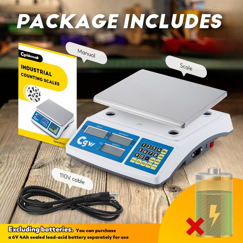 CGOLDENWALL Industrial Counting Scale lb/g/kg Digital Inventory Scale for Small