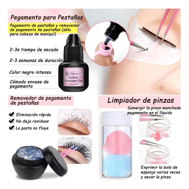 Kit Profesional De Extensión De Pestañas Kit De Pestañas Con