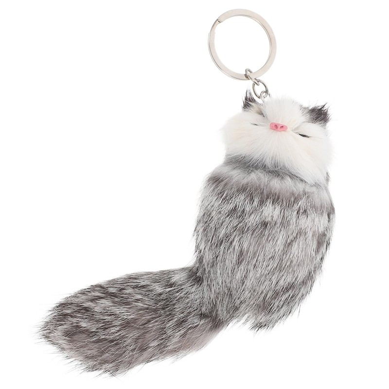 CALLARON Stuffed Fox Decoration, Plush Key Pendant, Plush Keychain, Key