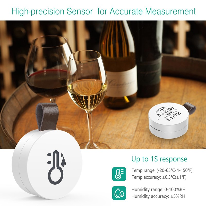 ORIA Wireless Thermometer Hygrometer, Smart Bluetooth Humidity Temperature Sensor, Mini