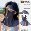 2025 Summer New Bicycle Full Face UV Protection Integrated Mask Hat with Detachable Visor Mask Dark Gray/Free Size 2ea