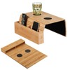 Sofa Tray Armrest, Sofa Shelf with 2 Coasters, Wooden Sofa