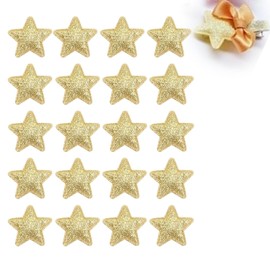 Vokowin 100PCS Golden Star Patch Iron On Applique Patches Star Embroidered Sew On Repair Patches Clothing Decorative Patch for Jackets Dress T-Shirt Backpack Hat Bag DIY (Golden) (K346-1)