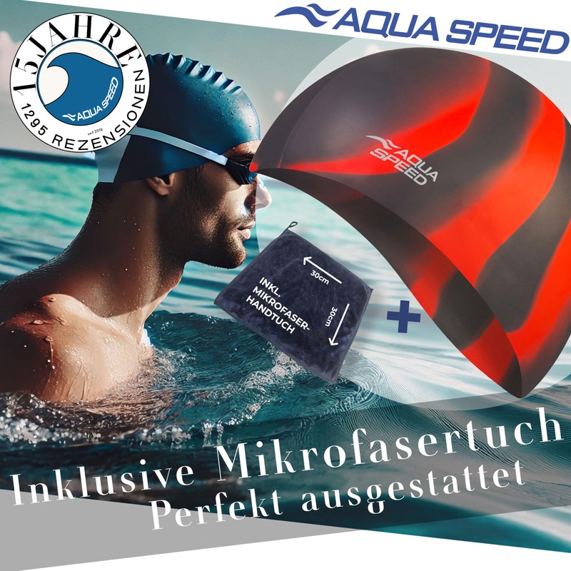 Aqua Speed Swimming Cap for Men, Bathing Cap Multi-Coloured with
