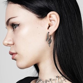 HZMAN Retro Dragon Earrings for Men Women Stainless Steel Gothic Punk Piercing Splicing Dragon Head Stud Earring Party Jewelry Gift