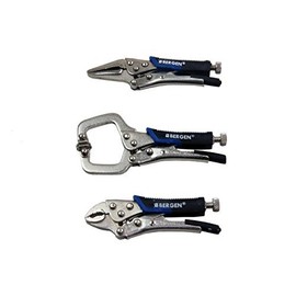US Pro Bergen 3Pc Mini Vice Locking C Clamp & Pliers with Grips Mole