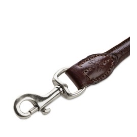 Jack & Russell Dexter Premium Leather Dog Lead with Brass Carabiner 2.0 m Genuine Leather Lead Adjustable Various Colours Brown