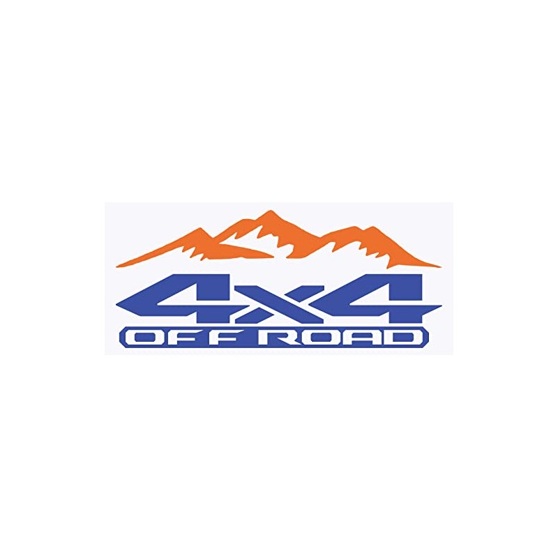 2 x Orange & Blue 4x4 Off Road Mountains Bedside