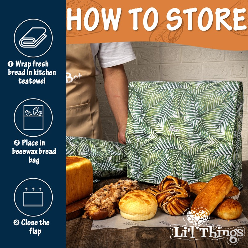 Li'l Things Eco-friendly Reusable Beeswax Bread bags 2.0 | Set