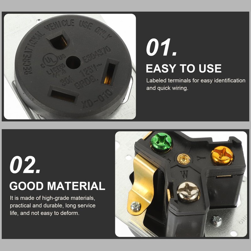 30A RV Outlet 125V 2P Industrial Grade Flush Mount Receptacle