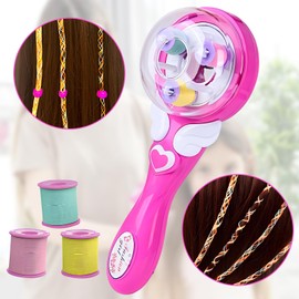 Hair Bedazzler Kit Automatic Electric Hair Braiding Machine Hair Gemstone Styler Diamond Hair Machine DIY Braiding Hairstyle Tool Rhinestones Hair Styler Glam Bling Styling Tool for Girls Kids