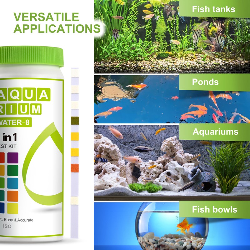 AAwipes Aquarium Ammonia Test Strips 8-in-1 |100 Strips | Quick