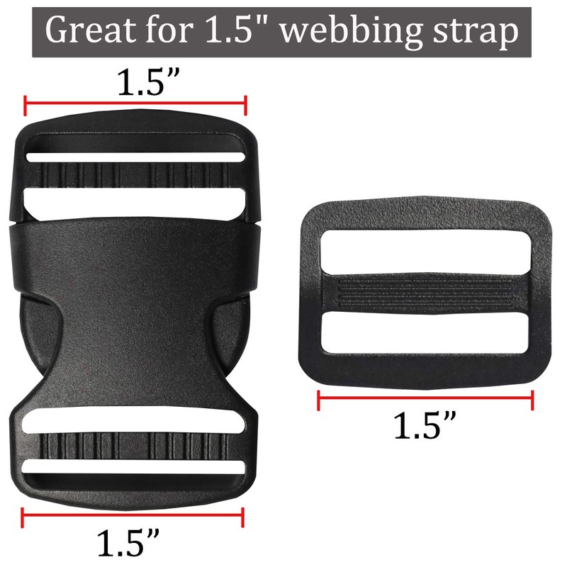 Plastic Buckle 1 1/2 Inch - Double Adjustable Quick Side