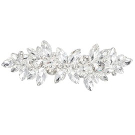 Wonderful Rhinestone Hair Clip Crystal Flower Bridal Hair Clip Bridal Hair Accessories Duckbill Hair Barrettes Thick Long Short Hair for Wedding & Part Brides Bridesmaids Flower Girls -Silver