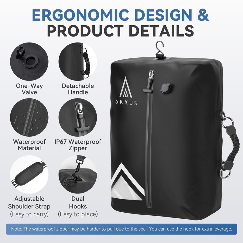 Arxus Airless Travel Vacuum Bags with Pump, 2 Packing Cubes