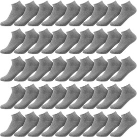 60 Pairs Men Ankle Socks Low Cut Casual Sports Tab Socks No Show Breathable Cotton Socks Thin Athletic Short Sock Bulk (Gray)