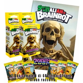 Skifidol Italian Brainrot Trading Card Game, Series Beta, 2 Box of 3 Bags (42 Cards) + Scrapbook, Cosmic Hallucination