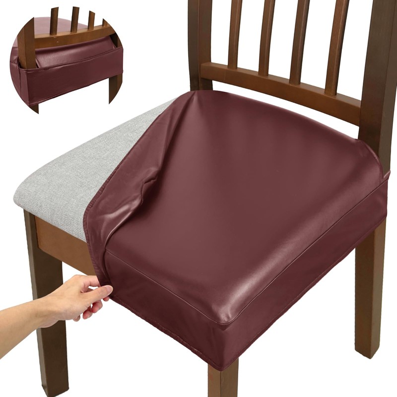 PU Leather Seat Covers for Dining Chairs Set of 4